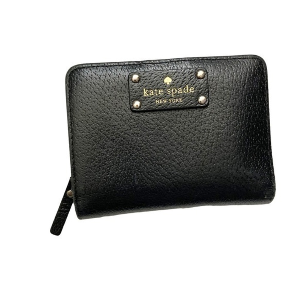 Kate spade black leather compact wallet